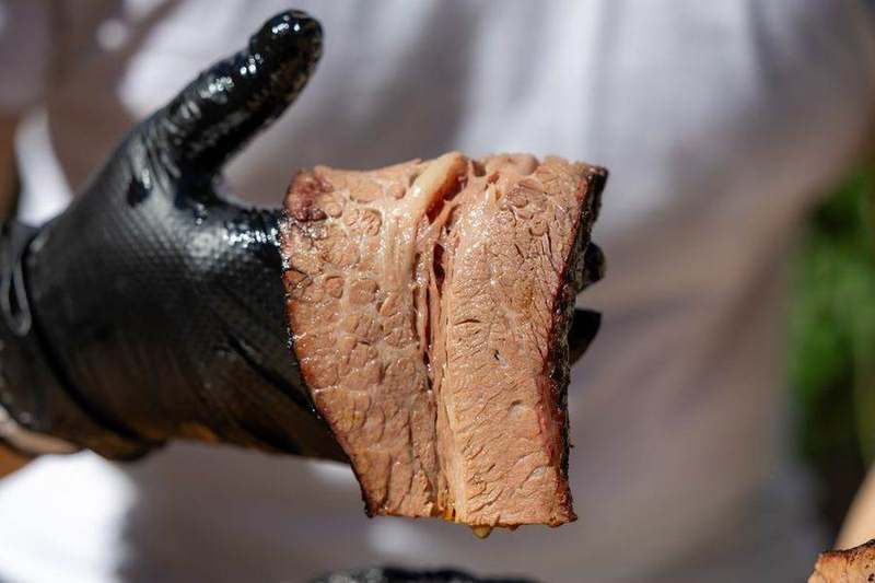 Perfectly sliced brisket