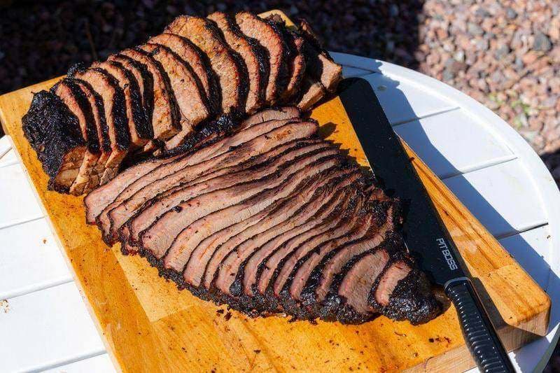 Perfectly sliced 42-hour brisket